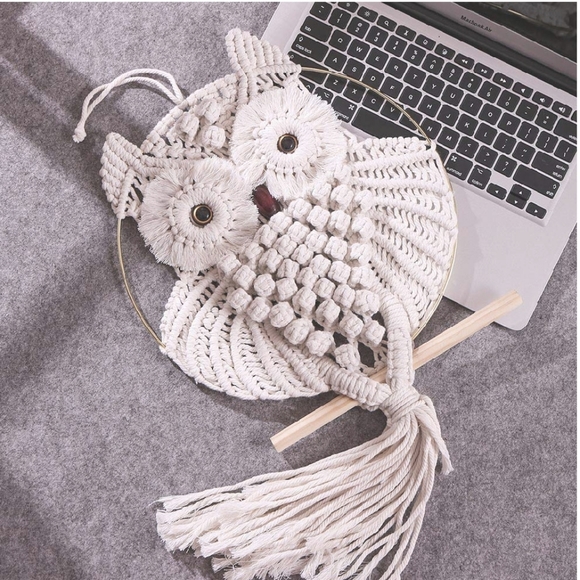 UO 2 Pcs Owl Macrame Wall Hanging Art Decor - Picture 4 of 8